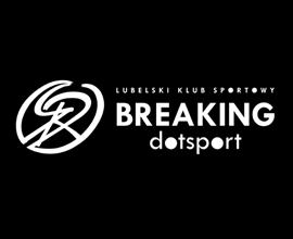 Poziomy emblemat LKS Breaking DOTSPORT w negatywie